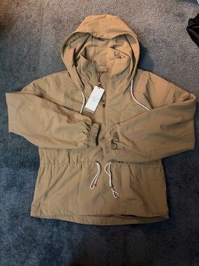 CALIA by Carrie Underwood Tan Hooded Pullover Bomber Jacket